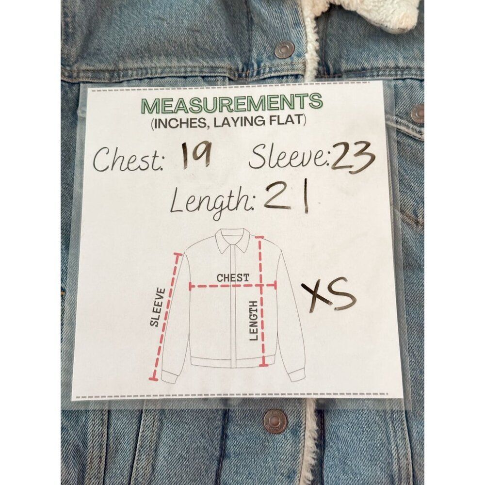 Levi's NWT Sz XS Slim Fit Divided Blue Original Sherpa Trucker Jean Jacket - Picture 4 of 12